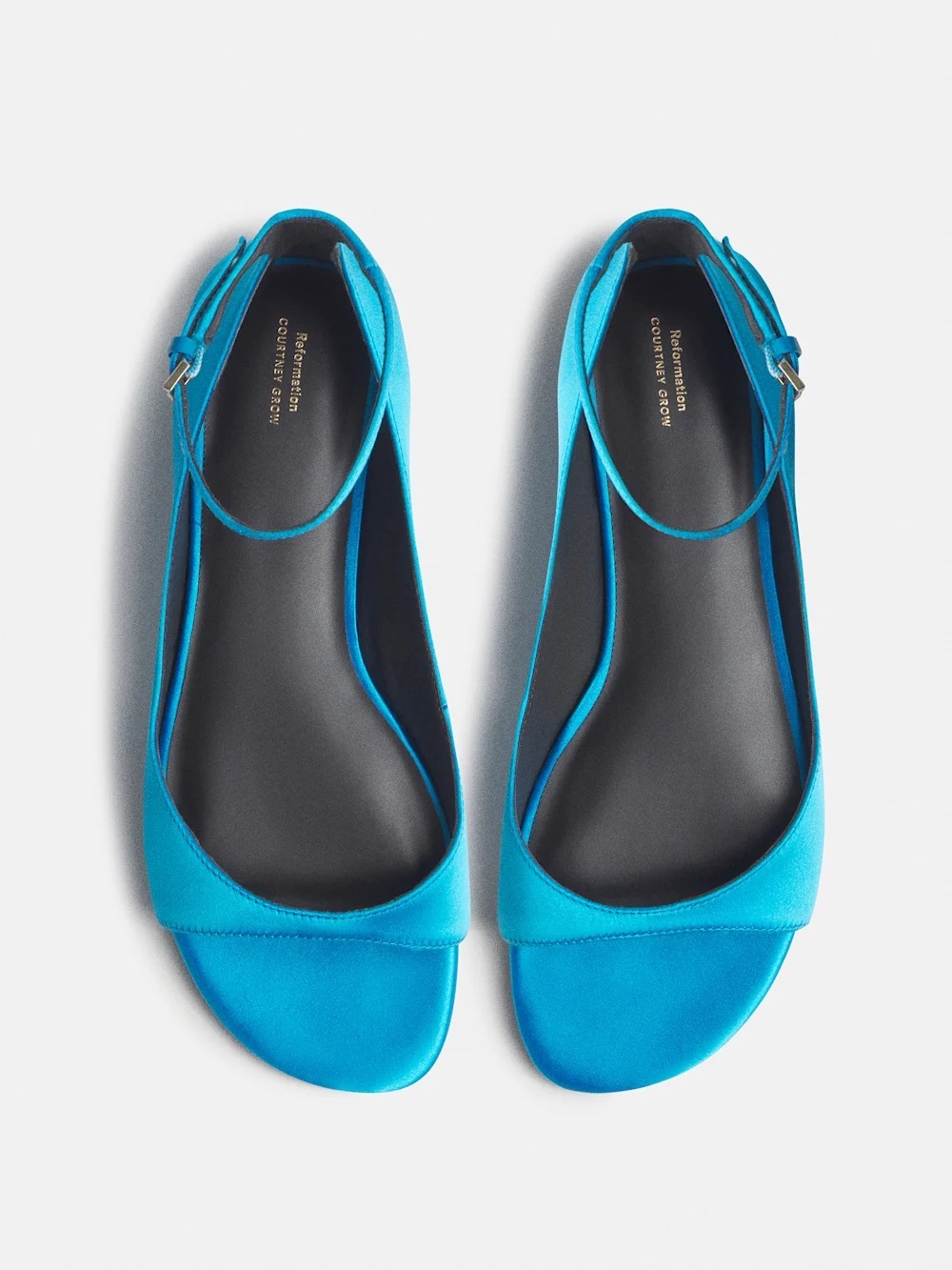 Reformation x Courtney Grow Zoe Sage Satin Sandal in Teal Size 8.5 - Picture 5 of 10